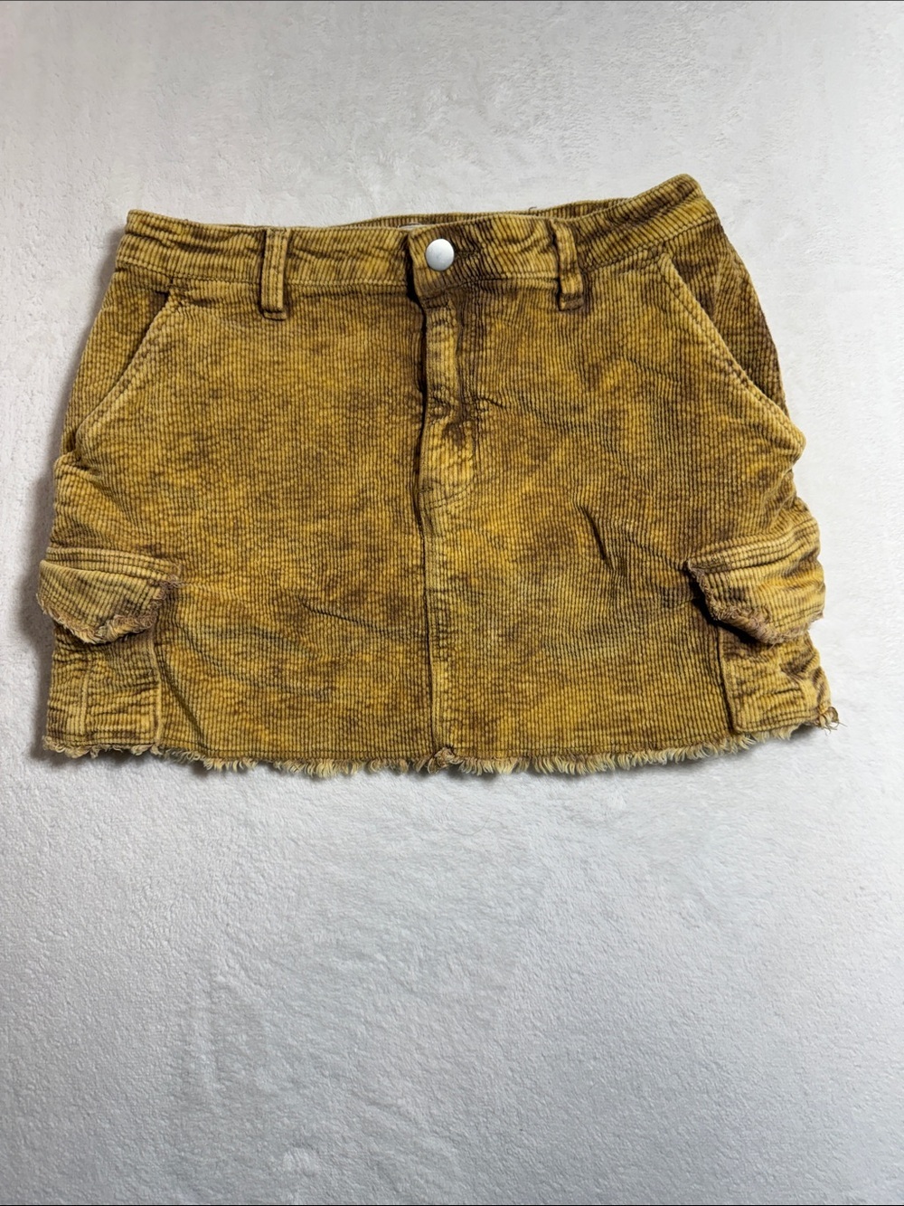 POL Mustard Yellow Corduroy Mini Skirt